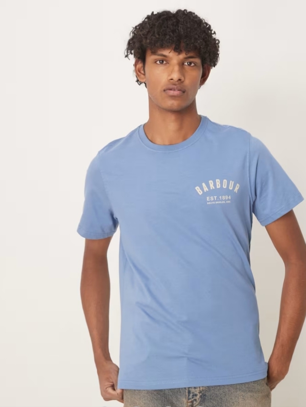 Barbour Preppy T-Shirt Mens Medium  Force Blue Tailored Fit Short Sleeve